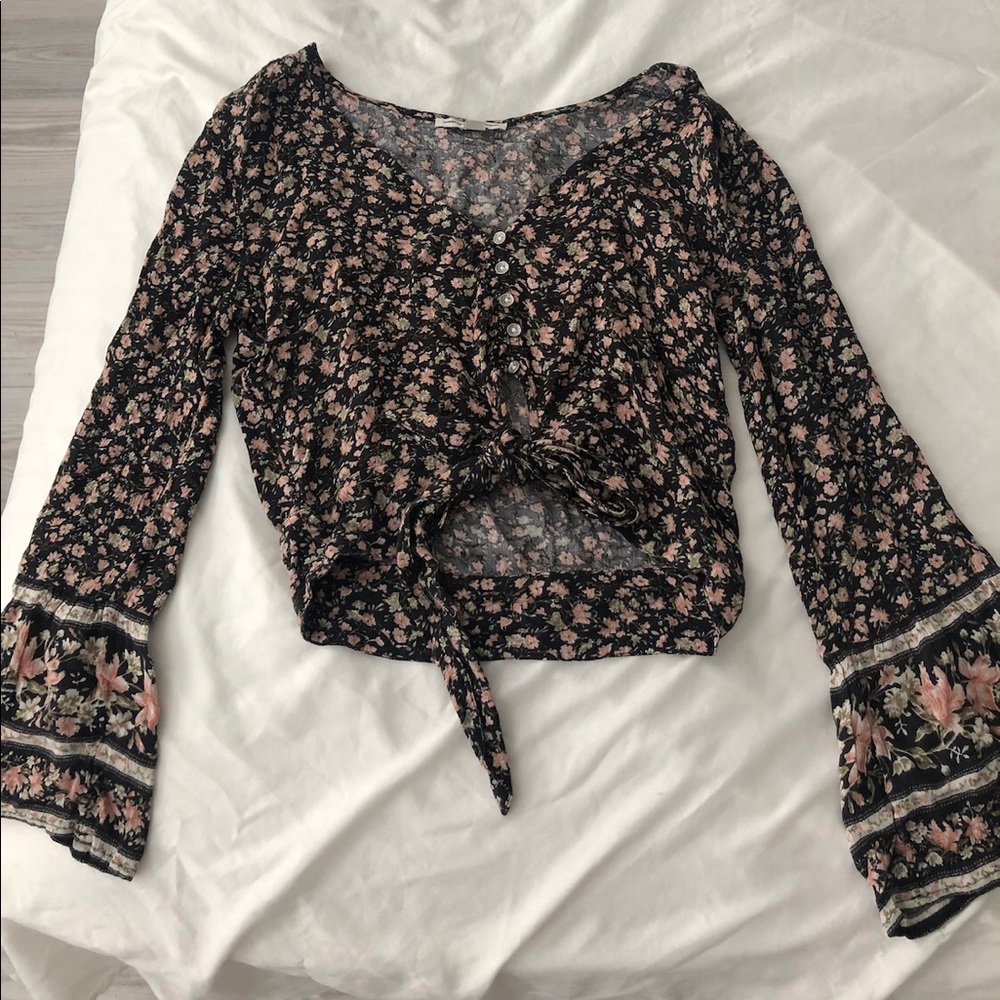 black floral top